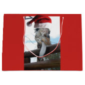Grand Sac Cadeau Mignonne Giraffe Langue à coller pour Noël (Devant)