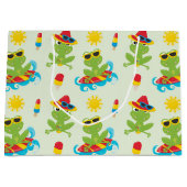 Grand Sac Cadeau mignonne grenouille de plage motif fête (Devant)