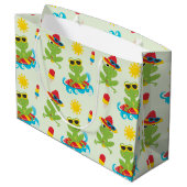 Grand Sac Cadeau mignonne grenouille de plage motif fête (Dos Angle)