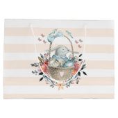 Grand Sac Cadeau Mignonne lapin dans un panier avec des oeufs et de (Dos)