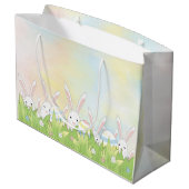 Grand Sac Cadeau Mignonne lapin et oeufs de Pâques (Dos Angle)