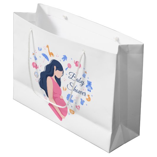Grand Sac Cadeau mignonne maman enceinte baby shower (Devant Angle)