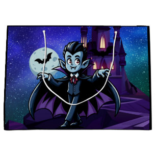 Grand Sac Cadeau Mignonne, whimsical Halloween vampire