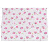 Grand Sac Cadeau Mignonnes Fleurettes Roses (Devant)
