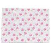 Grand Sac Cadeau Mignonnes Fleurettes Roses (Dos)