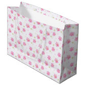 Grand Sac Cadeau Mignonnes Fleurettes Roses (Devant Angle)