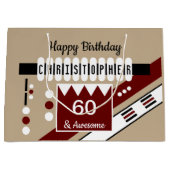 Grand Sac Cadeau Milestone spécial nom d'anniversaire bourgogne noi (Devant)