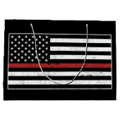 Grand Sac Cadeau Mince Red Line USA Drapeau Pompier Service d'incen (Dos)
