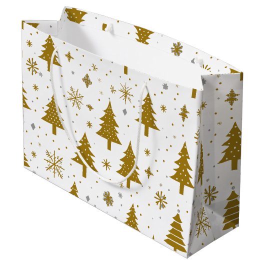 Grand Sac Cadeau Minimal Neutral Christmas Holiday Tree (Dos Angle)