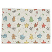 Grand Sac Cadeau Minimalist Christmas Cookie Doodles (Dos)