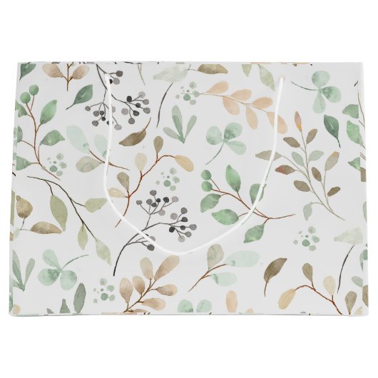 Grand Sac Cadeau Minimalist Leaves Pattern Gift Bag (Devant)