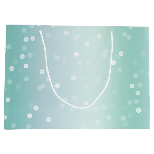Grand Sac Cadeau Mint White Bokeh Dots Bow Cupcake Christmas (Dos)