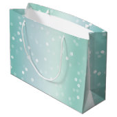 Grand Sac Cadeau Mint White Bokeh Dots Bow Cupcake Christmas (Dos Angle)