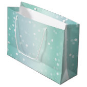 Grand Sac Cadeau Mint White Bokeh Dots Bow Cupcake Christmas (Devant Angle)