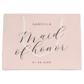 Grand Sac Cadeau Minuscule femme de chambre rose moderne (Devant)