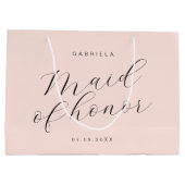 Grand Sac Cadeau Minuscule femme de chambre rose moderne (Dos)