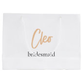 Grand Sac Cadeau Minuscule Simple Bridesmaid Personnalisé (Dos)