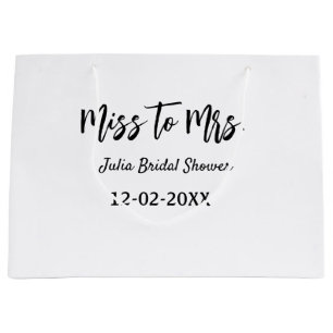 Grand Sac Cadeau Miss à Mme enterrement de vie de jeune fille éléga