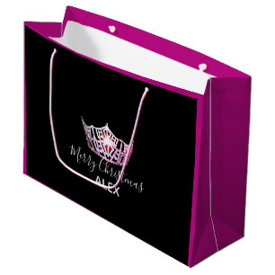 Grand Sac Cadeau Miss America Pink Crown Fuchsia Sac-cadeau Noël
