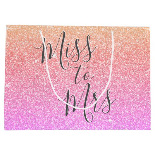 Grand Sac Cadeau Mlle à Mme Fête des mariées Party Rainbow Sparkle (Dos)