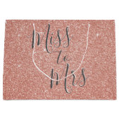 Grand Sac Cadeau Mlle à Mme Fête des mariées Party Rose Gold Sparkl (Devant)