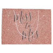 Grand Sac Cadeau Mlle à Mme Fête des mariées Party Rose Gold Sparkl (Dos)