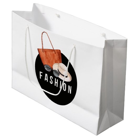 Grand Sac Cadeau Mode aquarelle (Devant Angle)