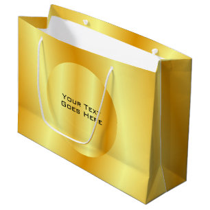 Grand Sac Cadeau Modèle d'apparence métallique Faux Gold sur mesure