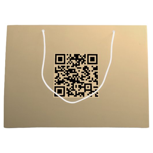 Grand Sac Cadeau Modèle de code QR immédiatement modifiable | Or Fa (Devant)