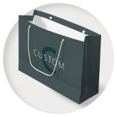 Grand Sac Cadeau Modèle de monogramme personnalisable élégant