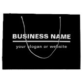 Grand Sac Cadeau Modèle de nom commercial moderne en gras | B&W (Dos)
