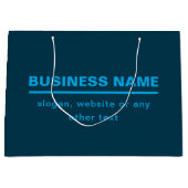 Grand Sac Cadeau Modèle de nom d'entreprise moderne gras | Bleu (Devant)