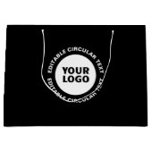 Grand Sac Cadeau Modèle de texte circulaire modifiable et votre log (Devant)