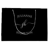 Grand Sac Cadeau Modèle de texte monogramme (Dos)