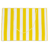 Grand Sac Cadeau Modèle élégant moderne rayé de blanc jaune (Devant)