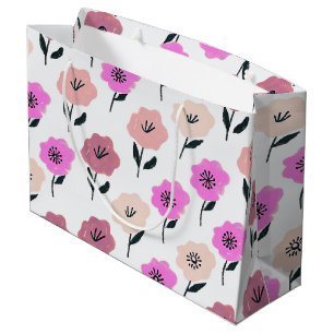Grand Sac Cadeau Modèle floral dynamique