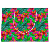 Grand Sac Cadeau Modèle floral Paradis tropical (Devant)