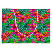 Grand Sac Cadeau Modèle floral Paradis tropical (Dos)