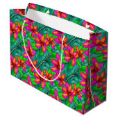 Grand Sac Cadeau Modèle floral Paradis tropical (Dos Angle)