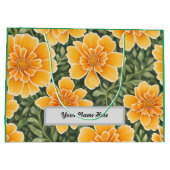 Grand Sac Cadeau Modèle Floral Personnalisable Fleurs Marigold (Dos)
