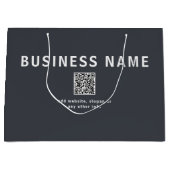 Grand Sac Cadeau Modèle simple pour votre code QR | Gris foncé (Devant)