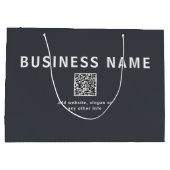 Grand Sac Cadeau Modèle simple pour votre code QR | Gris foncé (Dos)