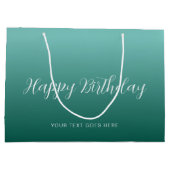 Grand Sac Cadeau Modèle Turquoise personnalisé écrit à la main Joye (Dos)