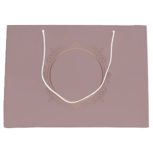 Grand Sac Cadeau Modèle vierge rose doré élégant et personnalisé