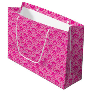 Grand Sac Cadeau Modèle vintage damassé transparent vert