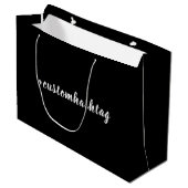 Grand Sac Cadeau Modern Black Hashtag Script Design (Devant Angle)