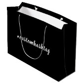 Grand Sac Cadeau Modern Black Hashtag Script Design (Dos Angle)
