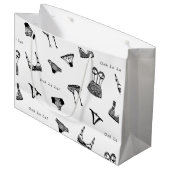 Grand Sac Cadeau Modern Brush Script Lingerie Baby Shower (Devant Angle)