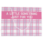 Grand Sac Cadeau Modern Preppy Plaid Pink Purple Pattern (Dos)