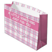 Grand Sac Cadeau Modern Preppy Plaid Pink Purple Pattern (Dos Angle)